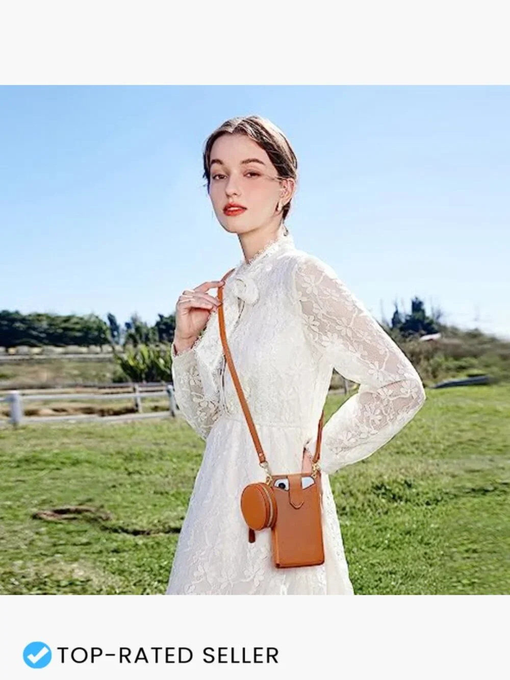 Small Crossbody Cell Phone Purse Vegan Leather RFID Adjustable Strap